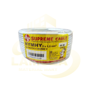 Kabel 2x1.5 Supreme Putih Serabut NYMHY /Roll 50m